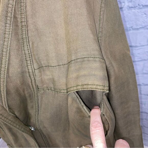 Free people oversize coat w/front pockets low cut collar one button close sz S - Picture 4 of 12